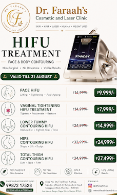HIFU treatment offer at Dr. Faraah's Cosmetic & Laser Clinic, Goregaon West, Mumbai